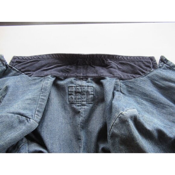 American Eagle Outfitters Women Blazer/Jacket Blue Jean/Denim Buttons Stretch - Picture 13 of 16